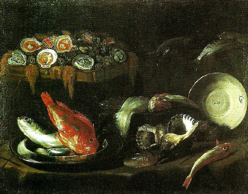 Giovanni Battista Recco stilleben med fisk och ostron China oil painting art